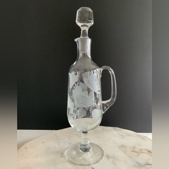 Etched Glass Decanter - Picture 2 of 9